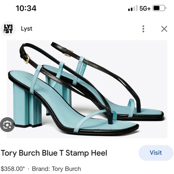 Tory Burch Shoes - Tory Burch Black and Blue Strap Heels